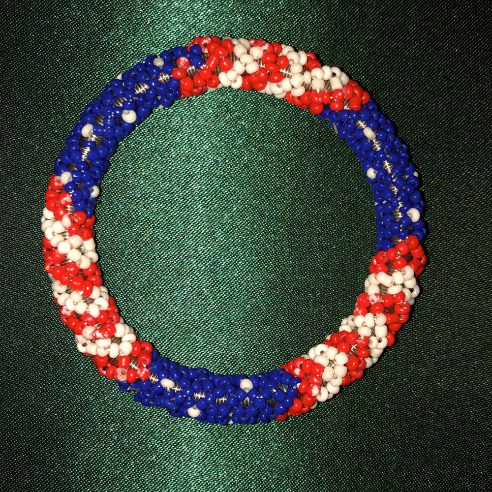 Beaded 4th of July bracelet